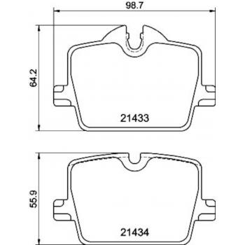 2021 BMW 430i xDrive Disc Brake Pad Rear Hella Pagid 355040911 image 1 of 1
