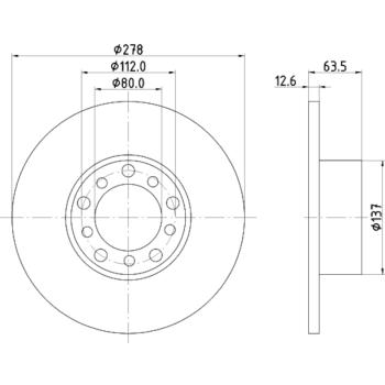 1985 Mercedes-Benz 300D Disc Brake Rotor Front Hella Pagid 355100071 image 1 of 1