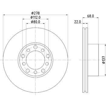 1985 Mercedes-Benz 500SEC Disc Brake Rotor Front Hella Pagid 355100401 image 1 of 1