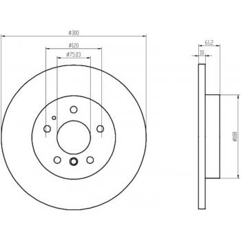 1988 BMW 535is Disc Brake Rotor Rear Hella Pagid 355101732 image 1 of 1