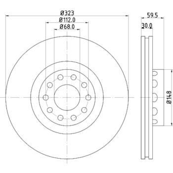 2000 Audi A8 Quattro Disc Brake Rotor Front Hella Pagid 355106702 image 1 of 1
