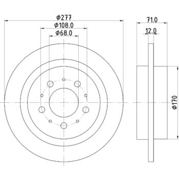 1998 Volvo S90 Disc Brake Rotor Rear Hella Pagid 355107101 image 1 of 1