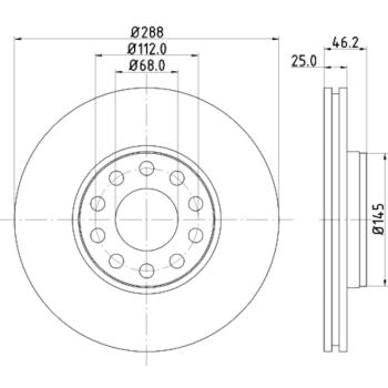 2002 Volkswagen Passat Disc Brake Rotor Front Hella Pagid 355109622 image 1 of 1
