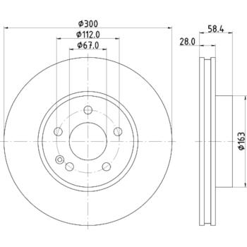 2023 Mercedes-Benz Metris Disc Brake Rotor Front Hella Pagid 355110071 image 4 of 4