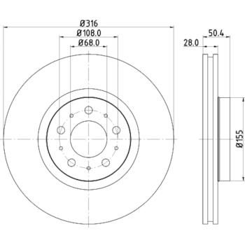2014 Volvo XC90 Disc Brake Rotor Front Hella Pagid 355110572 image 1 of 1