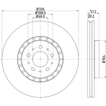 2014 Volvo XC90 Disc Brake Rotor Front Hella Pagid 355110592 image 1 of 1