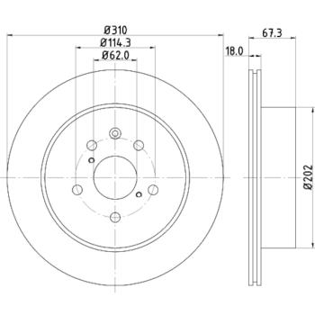 2013 Lexus IS250 Disc Brake Rotor Rear Hella Pagid 355112881 image 3 of 4