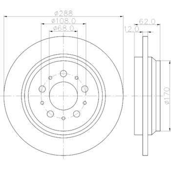 1999 Volvo V70 Disc Brake Rotor Rear Hella Pagid 355113022 image 1 of 1