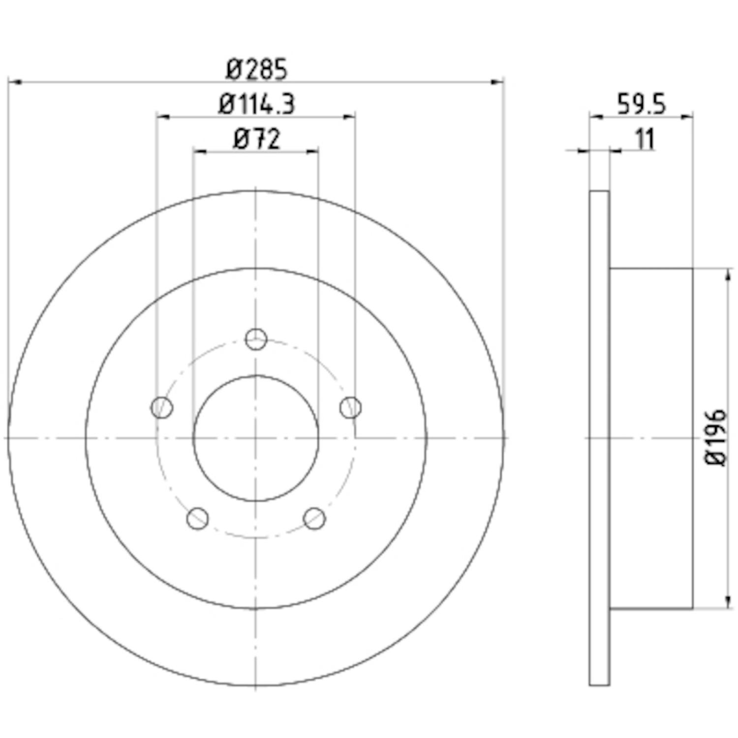 Hella Pagid 355114801 - Disc Brake Rotor Hella Pagid 355114801 Disc Brake Rotor product image 1 of 1