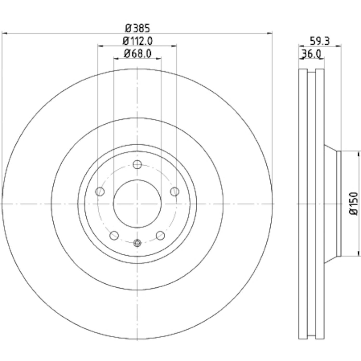 Hella Pagid 355115892 Disc Brake Rotor product image 2 of 2
