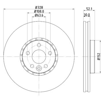 2015 Volvo XC60 Disc Brake Rotor Front Hella Pagid 355116182 image 1 of 1