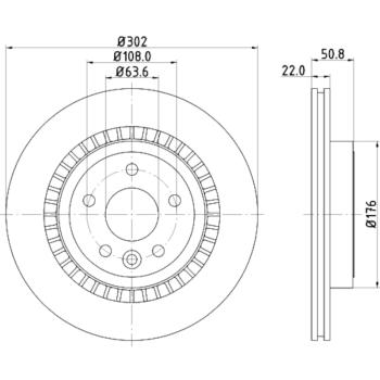 2015 Volvo XC60 Disc Brake Rotor Rear Hella Pagid 355116192 image 1 of 1