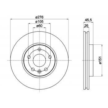 2019 Chevrolet Sonic Disc Brake Rotor Front Hella Pagid 355116351 image 1 of 1