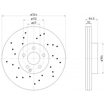 2015 Mercedes-Benz C250 Disc Brake Rotor Front Hella Pagid 355116951 image 1 of 1