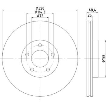 2013 Mazda 3 Disc Brake Rotor Front Hella Pagid 355117891 image 3 of 4