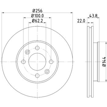 2014 Kia Rio Disc Brake Rotor Front Hella Pagid 355117981 image 3 of 4