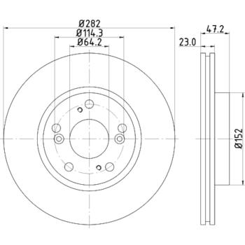 2013 Acura ILX Disc Brake Rotor Front Hella Pagid 355118131 image 3 of 4