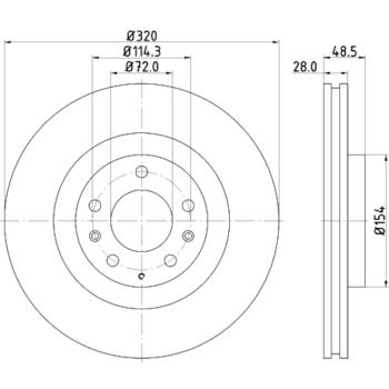2015 Mazda CX-9 Disc Brake Rotor Front Hella Pagid 355118201 image 3 of 4