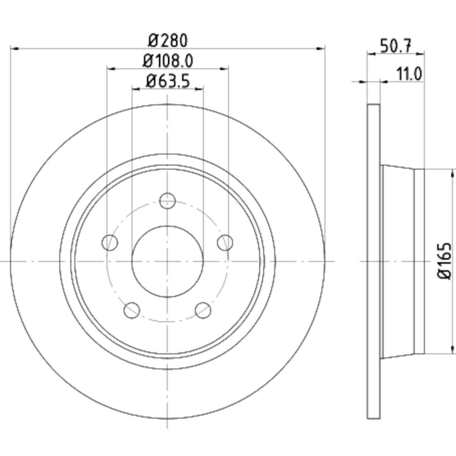 Hella Pagid 355118211 Disc Brake Rotor product image 3 of 4