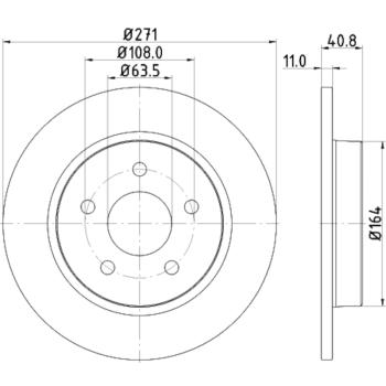 2013 Ford Focus Disc Brake Rotor Rear Hella Pagid 355118221 image 3 of 4