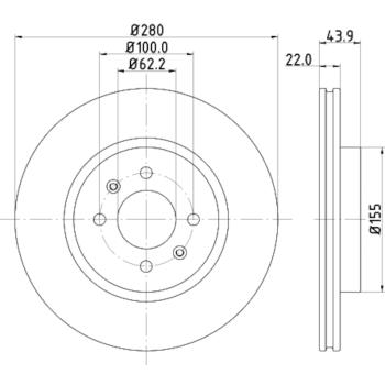 2014 Kia Rio Disc Brake Rotor Front Hella Pagid 355118251 image 3 of 4