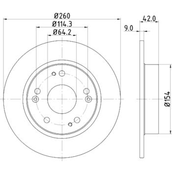 2015 Acura ILX Disc Brake Rotor Rear Hella Pagid 355118991 image 3 of 4