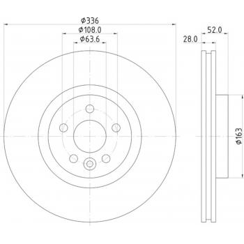 2014 Volvo S60 Disc Brake Rotor Front Hella Pagid 355119132 image 1 of 2
