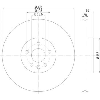 2014 Volvo S60 Disc Brake Rotor Front Hella Pagid 355119132 image 2 of 2