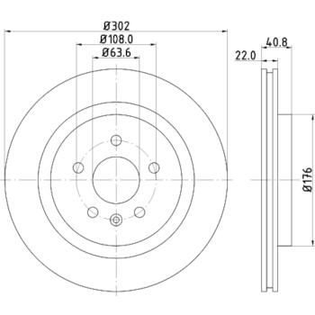 2018 Volvo S60 Disc Brake Rotor Rear Hella Pagid 355119142 image 1 of 1