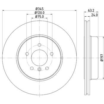 2009 BMW 550i Disc Brake Rotor Rear Hella Pagid 355119341 image 1 of 1