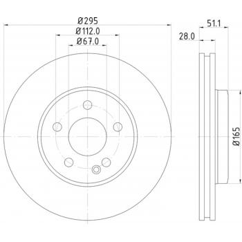 2015 Mercedes-Benz B Electric Drive Disc Brake Rotor Front Hella Pagid 355119411 image 1 of 1