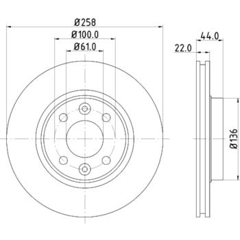 2016 Smart Fortwo Disc Brake Rotor Front Hella Pagid 355119461 image 4 of 4