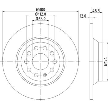 2017 Audi Q3 Disc Brake Rotor Rear Hella Pagid 355119481 image 4 of 4