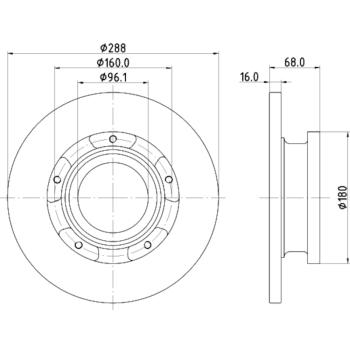2016 Ford Transit-150 Disc Brake Rotor Rear Hella Pagid 355120181 image 4 of 4