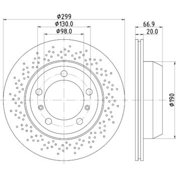 2015 Porsche Cayman Disc Brake Rotor Rear Hella Pagid 355120222 image 1 of 1