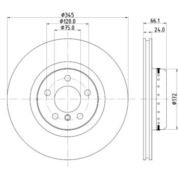 2014 BMW M235i Disc Brake Rotor Rear Hella Pagid 355120801 image 4 of 4