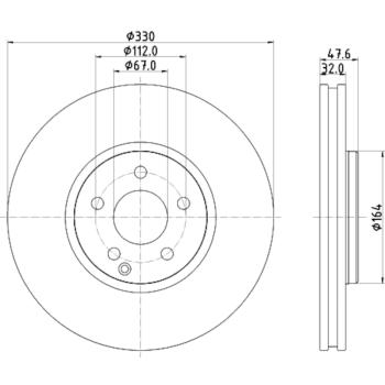 2007 Mercedes-Benz E550 Disc Brake Rotor Front Hella Pagid 355120961 image 4 of 4