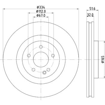 2000 Mercedes-Benz SL500 Disc Brake Rotor Front Hella Pagid 355122391 image 4 of 4
