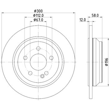 2023 Mercedes-Benz Metris Disc Brake Rotor Rear Hella Pagid 355122441 image 4 of 4
