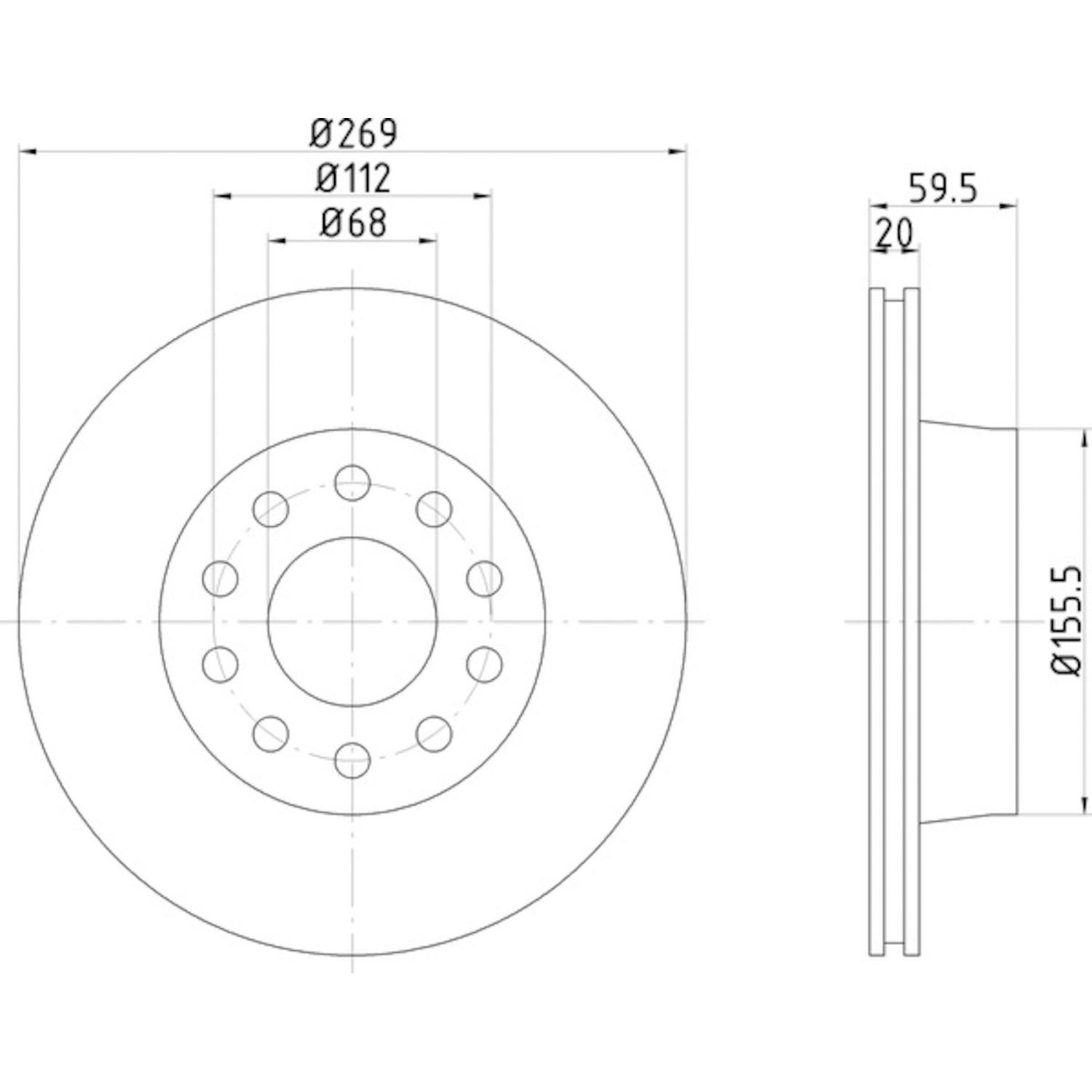 Hella Pagid 355122452 - Disc Brake Rotor Hella Pagid 355122452 Disc Brake Rotor product image 1 of 1