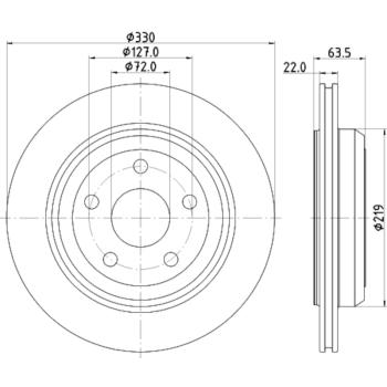 2021 Dodge Durango Disc Brake Rotor Rear Hella Pagid 355122511 image 3 of 4