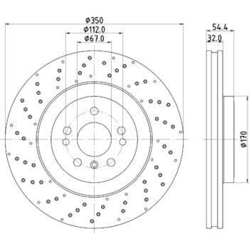 2017 Mercedes-Benz GLE300d Disc Brake Rotor Front Hella Pagid 355122541 image 4 of 4