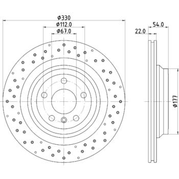 2012 Mercedes-Benz ML350 Disc Brake Rotor Rear Hella Pagid 355122551 image 4 of 4