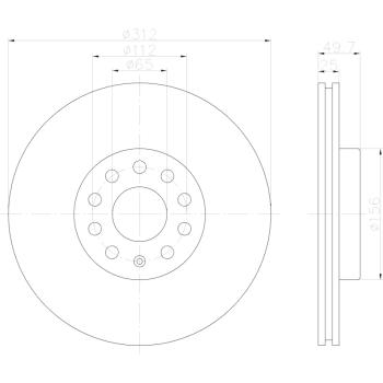 2013 Audi A3 Disc Brake Rotor Front Hella Pagid 355122592 image 4 of 4