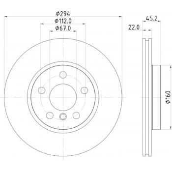 2019 Mini Cooper Clubman Disc Brake Rotor Front Hella Pagid 355122651 image 1 of 1