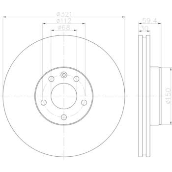 2011 Audi A6 Disc Brake Rotor Front Hella Pagid 355122722 image 4 of 4