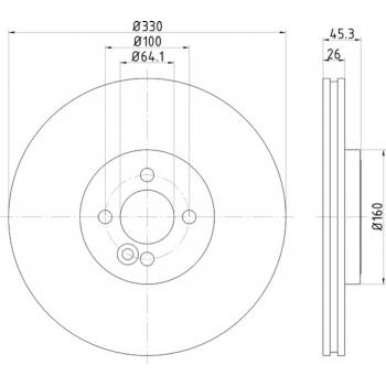 2013 Mini Cooper Disc Brake Rotor Front Hella Pagid 355122731 image 1 of 1