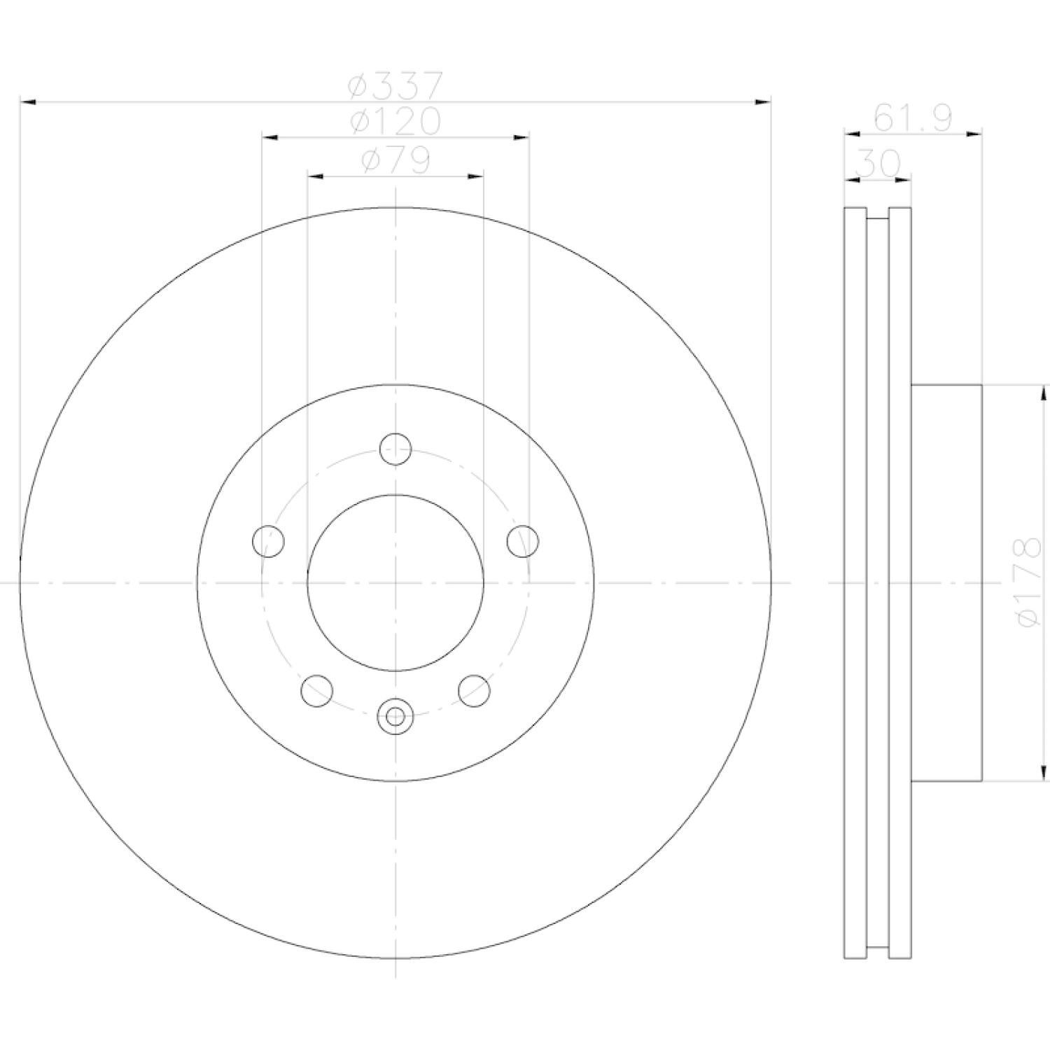 Hella Pagid 355122752 - Disc Brake Rotor Hella Pagid 355122752 Disc Brake Rotor product image 5 of 6