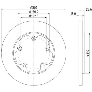 2016 Ford Transit-150 Disc Brake Rotor Rear Hella Pagid 355122781 image 4 of 4