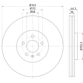 2009 Audi S4 Disc Brake Rotor Front Hella Pagid 355122802 image 1 of 1